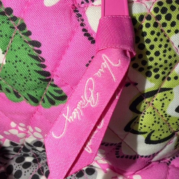 Vera Bradley Pink Floral Quilted Shoulder Bag with Yellow & Green Accents - Picture 8 of 8